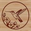 Vector Bird Design with Floral Accents A detailed vector design of a hummingbird set against a natural background.