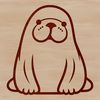 Cute Sitting Marine Animal Drawing A simple line drawing of a sitting sea creature with endearing features.