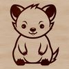 Simple Line Drawings of Animals A simple line drawing of a cute bear sitting on its haunches.
