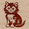Cute Kitty Sitting Illustration A small cat sitting on the ground, depicted in a simple vector illustration style.