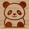 A simple line drawing of a cuddly panda bear in a neutral background.