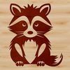 Simple Animal Clipart Design A simple line drawing of a raccoon sitting on its haunches, suitable for cutting machine projects.