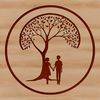 Vector Art of a Romantic Tree Design An illustration of a tree with intertwined branches and hearts, representing love and union.