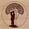 Wedding Decor Tree Symbol Illustration of a tree symbolizing love and commitment, ideal for wedding decorations or Valentines Day gifts.
