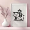 Whimsical Mammal Hybrid A cartoon monkey and pig hybrid animal illustrated in vector format.