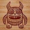 A colorful illustration of a cute monster designed as a digital clip art.