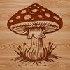 An SVG graphic of a realistic mushroom design.