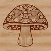 Mushroom icon in vector format, suitable for various design applications.