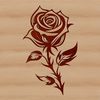 Realistic Pink Rose Illustration A highly detailed illustration of a single stem rose with realistic petals in various shades of pink.