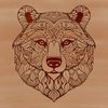 Vector Bear Silhouette Artwork An ornate design featuring the face of a wild animal in vector format.