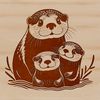 A digital illustration of an otter in a natural habitat, suitable for vector graphic design.