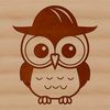 A large, perched owl with round eyes and soft feathers, suitable for various digital applications.
