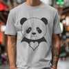 Heart-Shaped Panda Clip Art A cute black and white panda with heart-shaped markings on its fur.