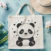 Black and White Panda Illustration SVG File A cute black and white panda illustration designed as vector art for various digital applications.