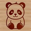 Simple line drawing of a cute panda face in vector format.