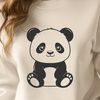 Adorable Panda Face Vector Design A vector design featuring a cute panda face with distinctive markings on its fur.