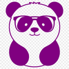 Cute Panda Wearing Cool Shades A cartoon panda character wearing trendy sunglasses, suitable as clip art for various digital applications.