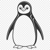 A penguin in a natural environment, depicted as a vector illustration.