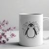 Adorable Penguin with Love Hearts A cute penguin with love hearts surrounding its body, created as a vector graphic.