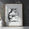 Cute Rodent Perched on Hind Legs A small, adorable hamster perched on its hind legs.
