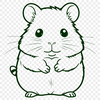 Cuddly Hamster Clip Art SVG A small, furry hamster sitting on its hind legs, ideal for use as clip art in various design projects.