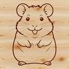 Simple Hamster Outline A simple illustration of a hamster in profile view.