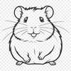A digital illustration of a hamster sitting on its hind legs, suitable for personal or commercial design projects.