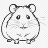 A stylized vector illustration of a small hamster in a cartoon style.