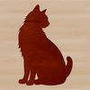 Cute Sitting Cat Image A simple black silhouette of a sitting cat against a white background.