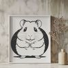 Cute Hamster SVG Graphic Design A vector illustration of a small furry animal, typically kept as a household pet.