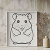 SVG Hamster Illustration A digital illustration of a small hamster, suitable for vector graphics and cutting machine designs.