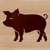 Pig in Pastures Vector Graphic Vector illustration of a pig standing in a farm setting.