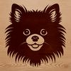 A close-up illustration of a Pomeranian's head, suitable for vector design and cutting machine projects.