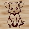 An SVG graphic representation of a wild animal, specifically a possum.