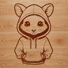 Cute Cartoon Possum in Hoodie Illustration A cartoon-style illustration of a possum wearing a hooded sweatshirt.