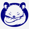 Adorable Wildlife Possum Illustration A wildlife illustration of a sleeping possum in a natural environment.