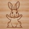 Folded Paws Cute Bunny A cartoon rabbit sitting in a pose with its paws folded.