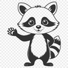 A vector illustration of a raccoon in a playful pose, suitable for various design applications.