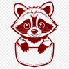 A detailed illustration of a raccoon in a neutral color palette, suitable for vector design.