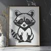 Wildlife Graphic Design SVG An SVG raccoon graphic designed for versatile use.