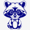 Cute Raccoon Clip Art for Digital Projects An isolated image of a raccoon rendered as scalable graphics for digital use.