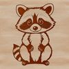 A stylized vector graphic of a raccoon suitable for various design applications.