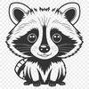 A stylized raccoon illustration created as a vector graphic.