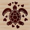 Love-ly Sea Turtle Clip Art A realistic sea turtle illustration with hearts, suitable for seaside-themed designs or crafts.