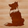 Free Clip Art Dog Breed Illustration Portrait of a Shetland sheepdog in a seated position.