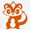 Simple Skunk Design for Commercial Use A simple illustration of a skunk, a wild animal known for its distinctive odor, rendered as a vector graphic in SVG format.
