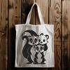 Skunk Silhouette Vector Graphic A skunk in its natural habitat, illustrated with bold lines and simple shapes, suitable for graphic design projects.