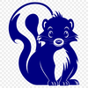 Black and White Animal Icon A small to medium-sized wild animal with a distinctive black and white striped pattern on its back.