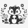 Wild Skunk Icon Clip Art An animal icon featuring a skunk, suitable for use as clip art in various design applications.