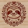 Adorable Animal with Love Hearts A sloth with hearts surrounding its head, illustrated in vector format.